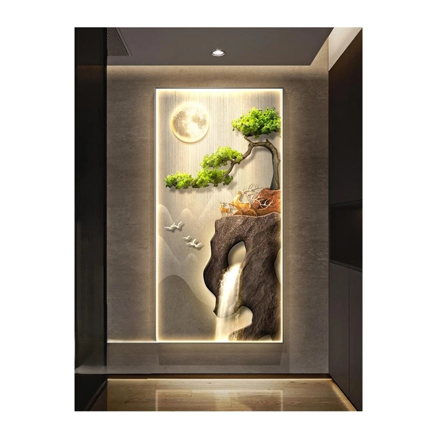 Tranh tết tùng bách tráng gương phòng khách Hà Nội