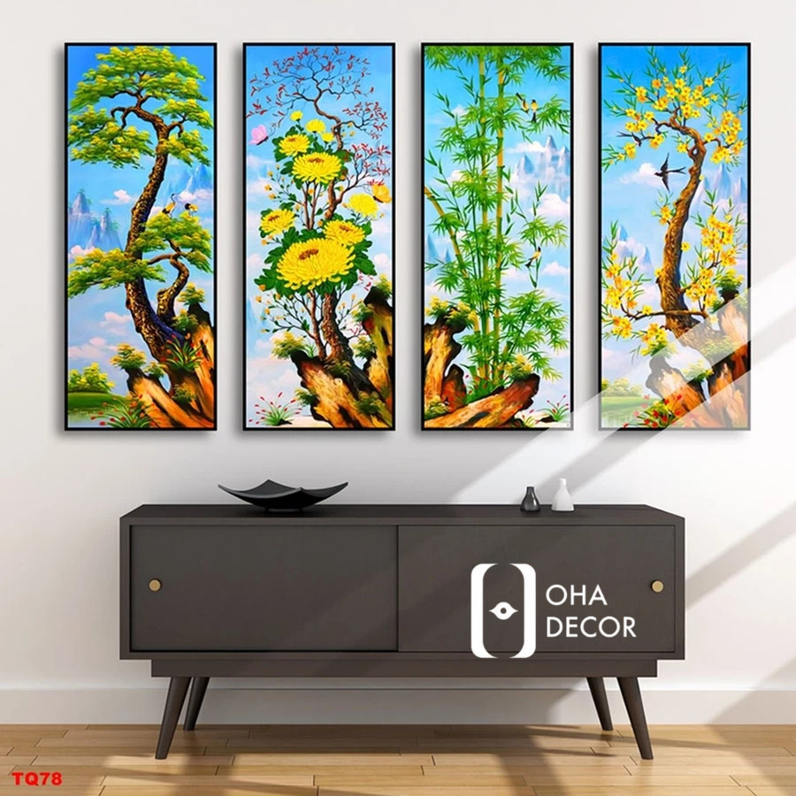 Tranh tết tứ quý tặng sếp Quảng Ngãi