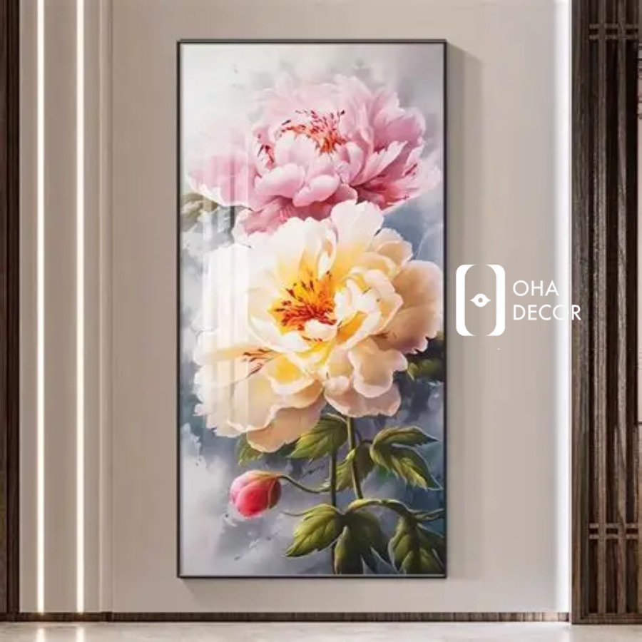 Tranh tết hoa mẫu đơn tráng gương Hà Nội và vẻ đẹp thẩm mỹ vượt thời gian