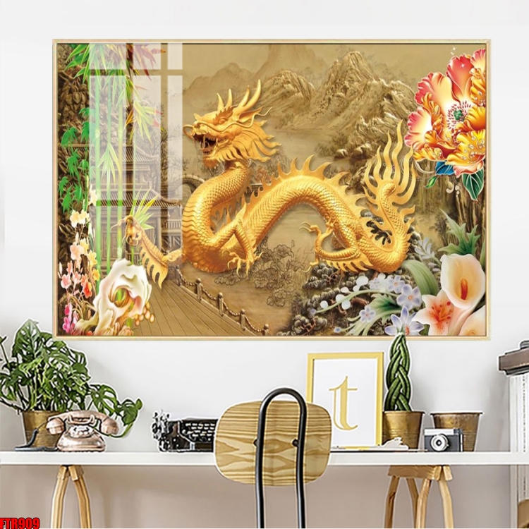 Vị trí treo Tranh tráng gương rồng vàng treo phòng khách Hội An