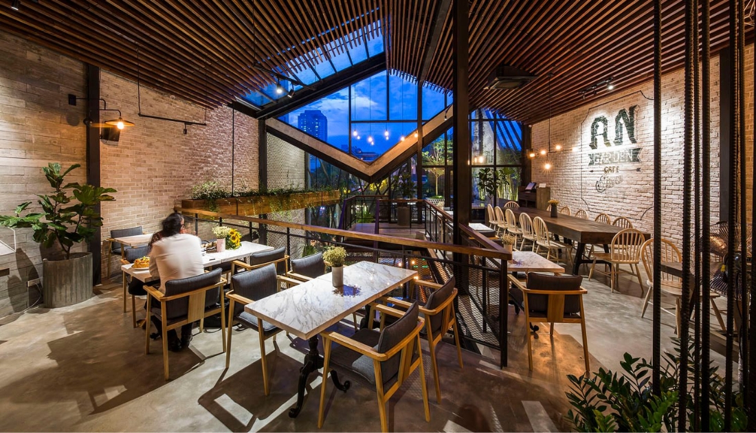 Xu hướng thiết kế quán cafe Địa Trung Hải view biển trong thiết kế thi công cafe Quảng Bình