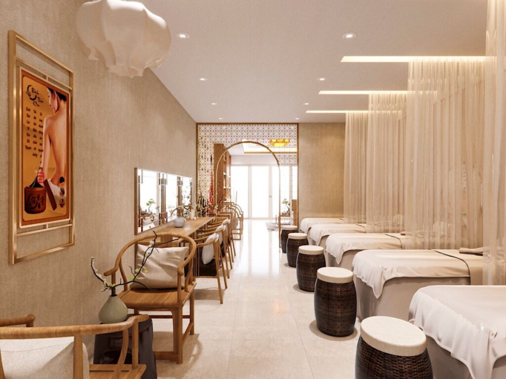 Trang trí phòng spa nhỏ đẹp tại Đà Nẵng – Giải pháp tối ưu không gian và thẩm mỹ 2026 5 trang trí phòng spa nhỏ đẹp