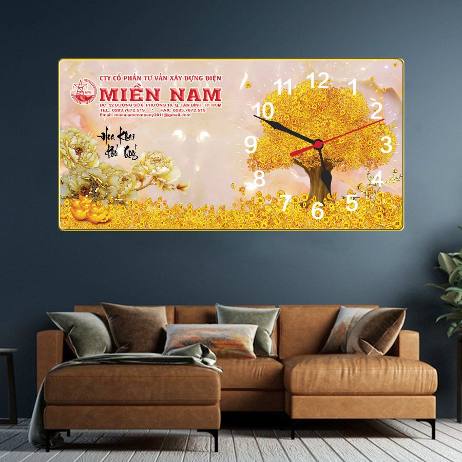 In tranh đồng hồ làm quà tặng doanh nghiệp tại Hà Nội – Giải pháp quà tặng tinh tế, bền vững 4 tranh dong ho trang guong in theo yeu cau hoa khai phu quy.html