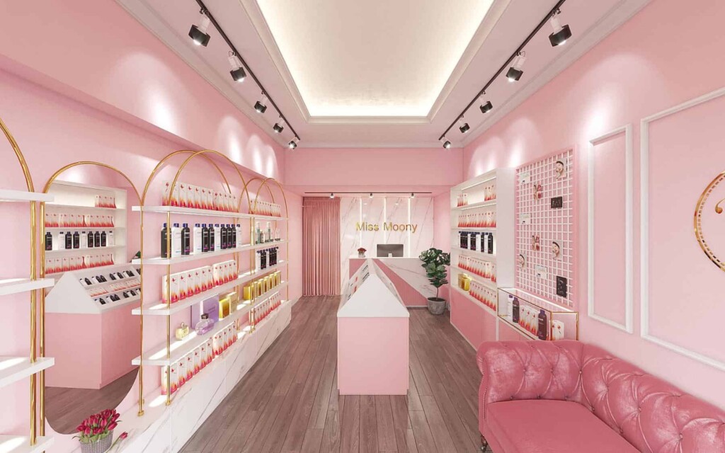 5 bí quyết thiết kế nội thất shop mỹ phẩm Đà Nẵng đẹp hút khách 2 Nội thất shop mỹ phẩm Đà Nẵng