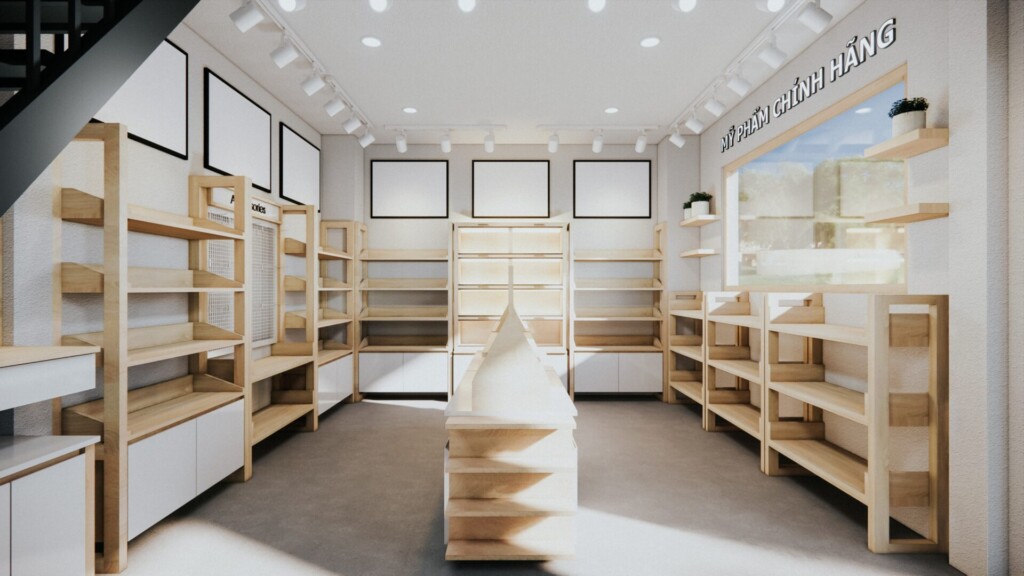 5 bí quyết thiết kế nội thất shop mỹ phẩm Đà Nẵng đẹp hút khách 3 Nội thất shop mỹ phẩm Đà Nẵng