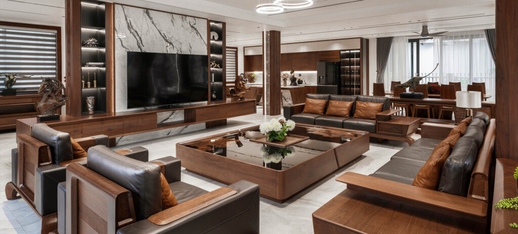 Thi công gỗ óc chó nội thất