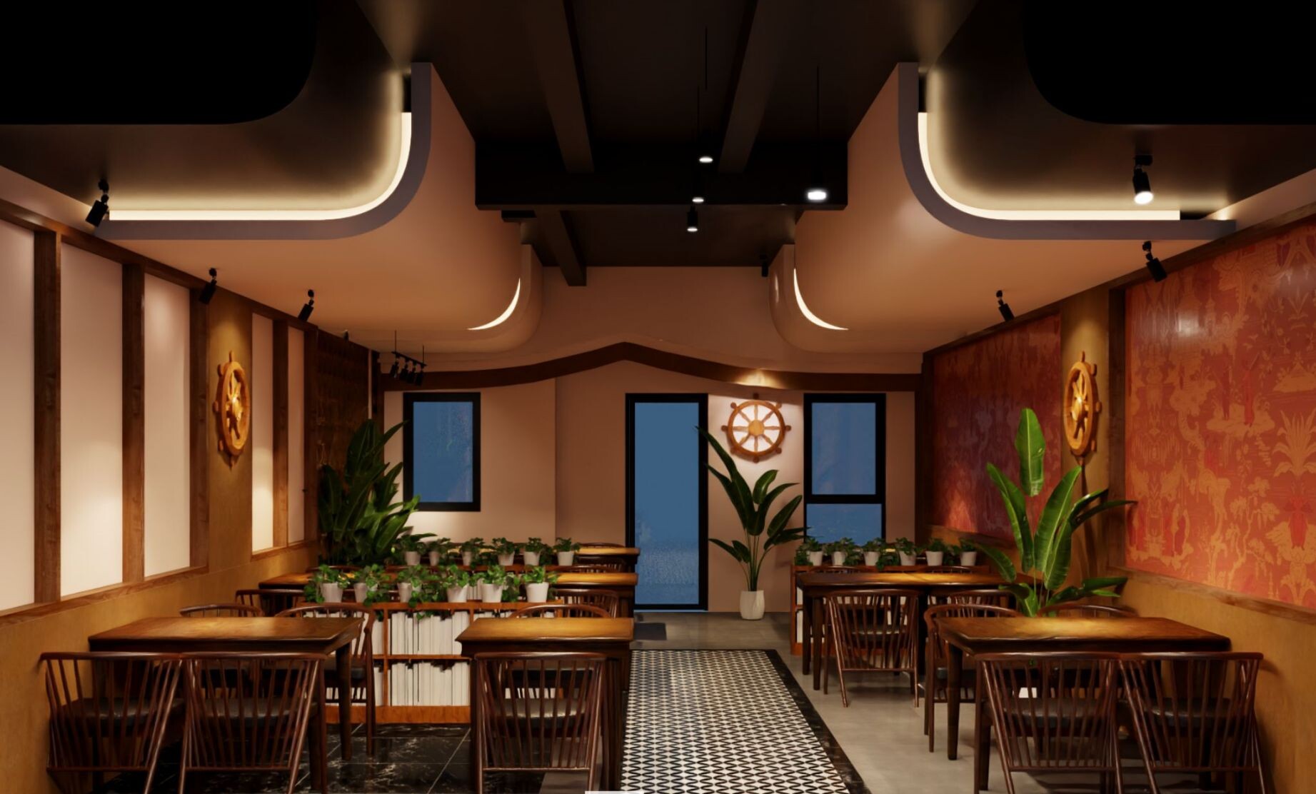 Thi công nhà hàng quán ăn chay Đà Nẵng