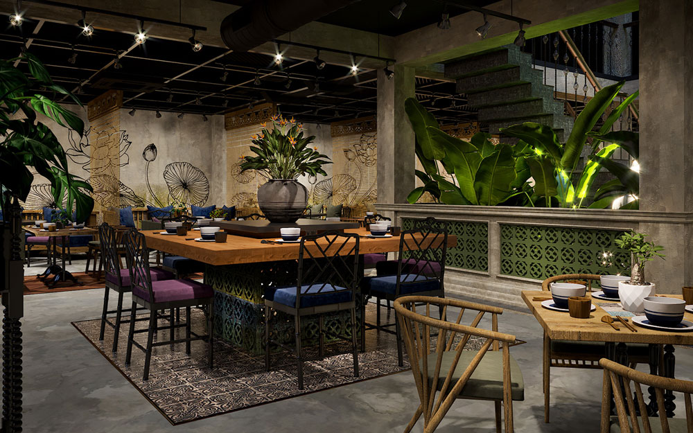 Thi công nhà hàng quán ăn chay Đà Nẵng