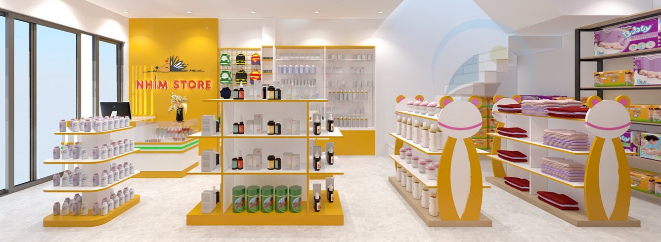 Thi công nội thất shop giá rẻ Huế với cảnh 3d 