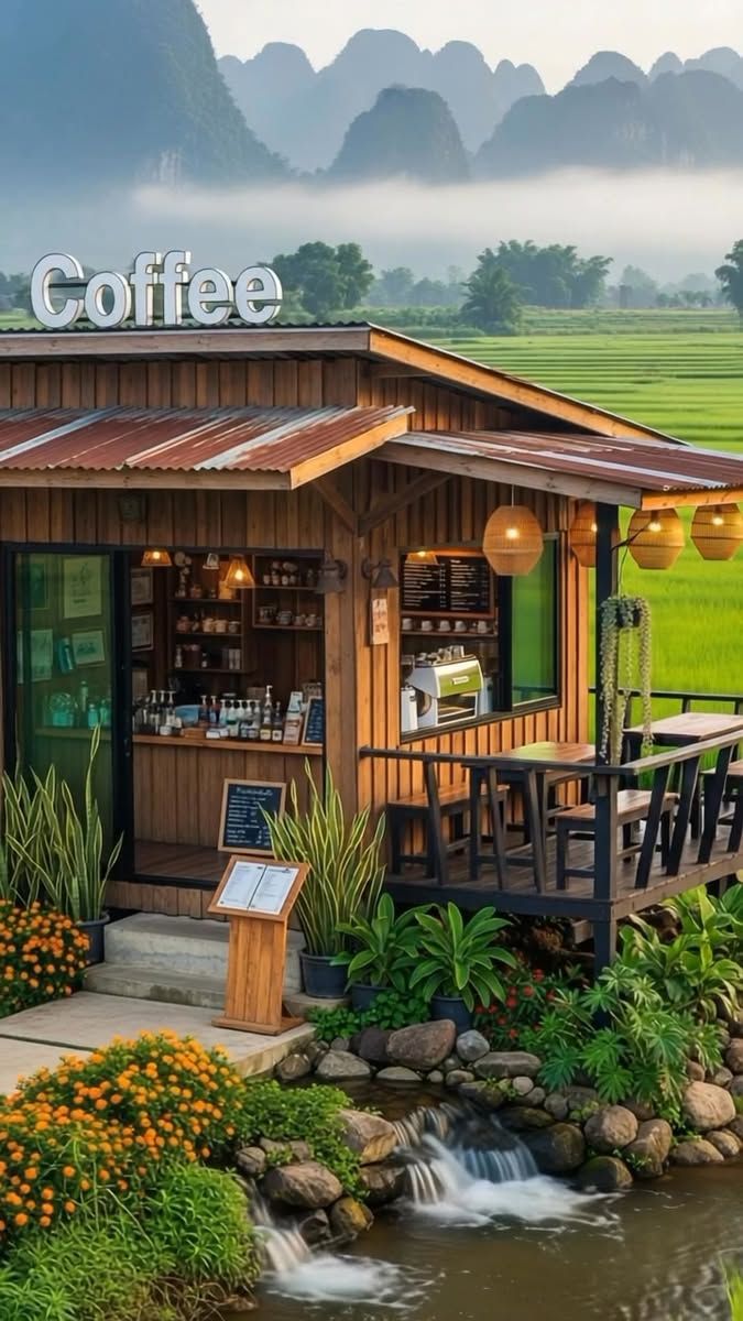 Thi công quán cafe sân vườn Hà Nội 