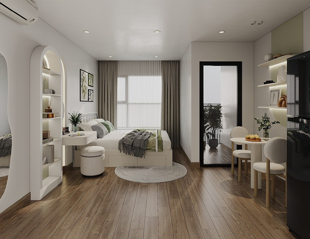 Thi công thiết kế căn hộ tối giản Hà Nội