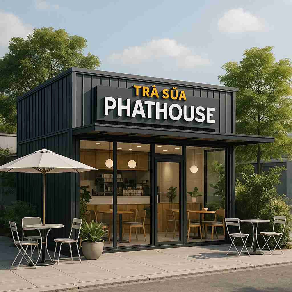 thi công thiết kế quán trà sữa Huế