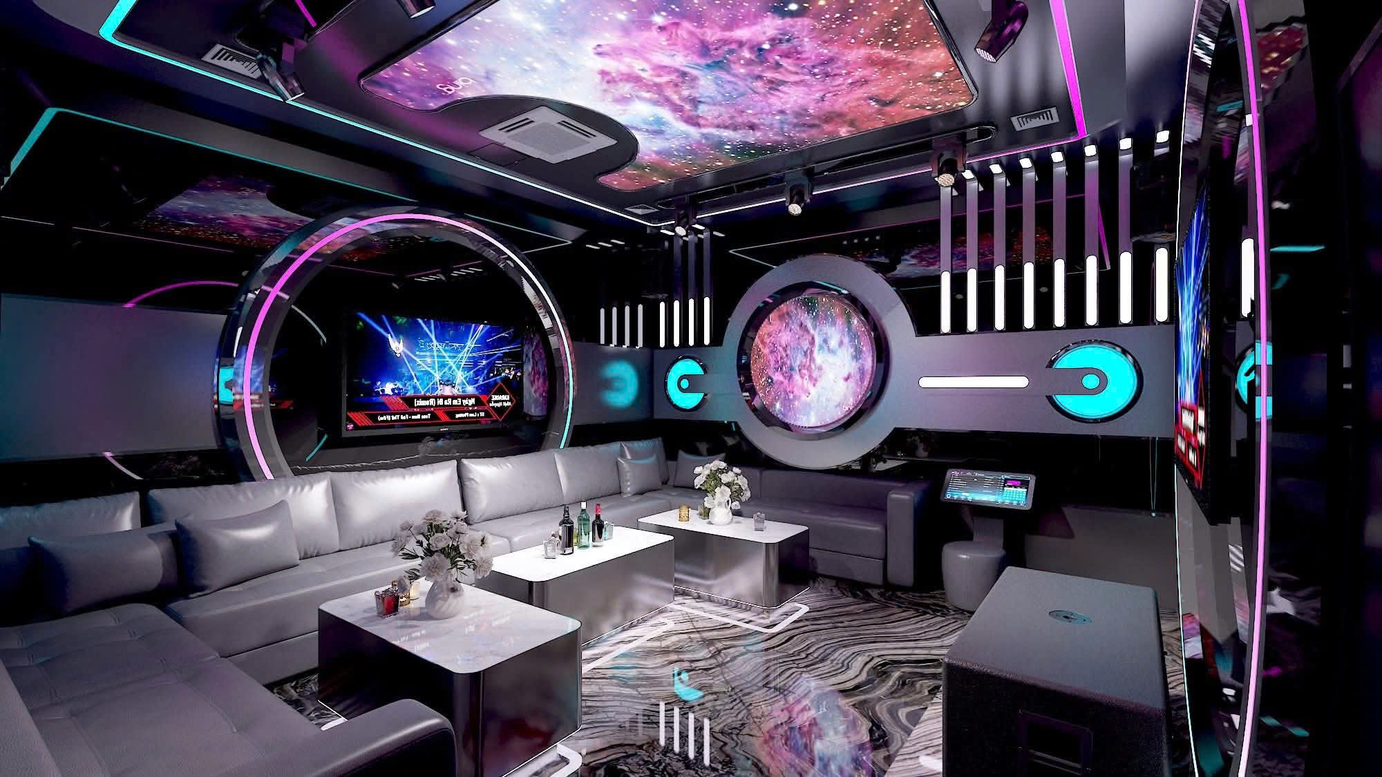 thiết kế thi công nội thất karaoke Huế không gian tổng thể