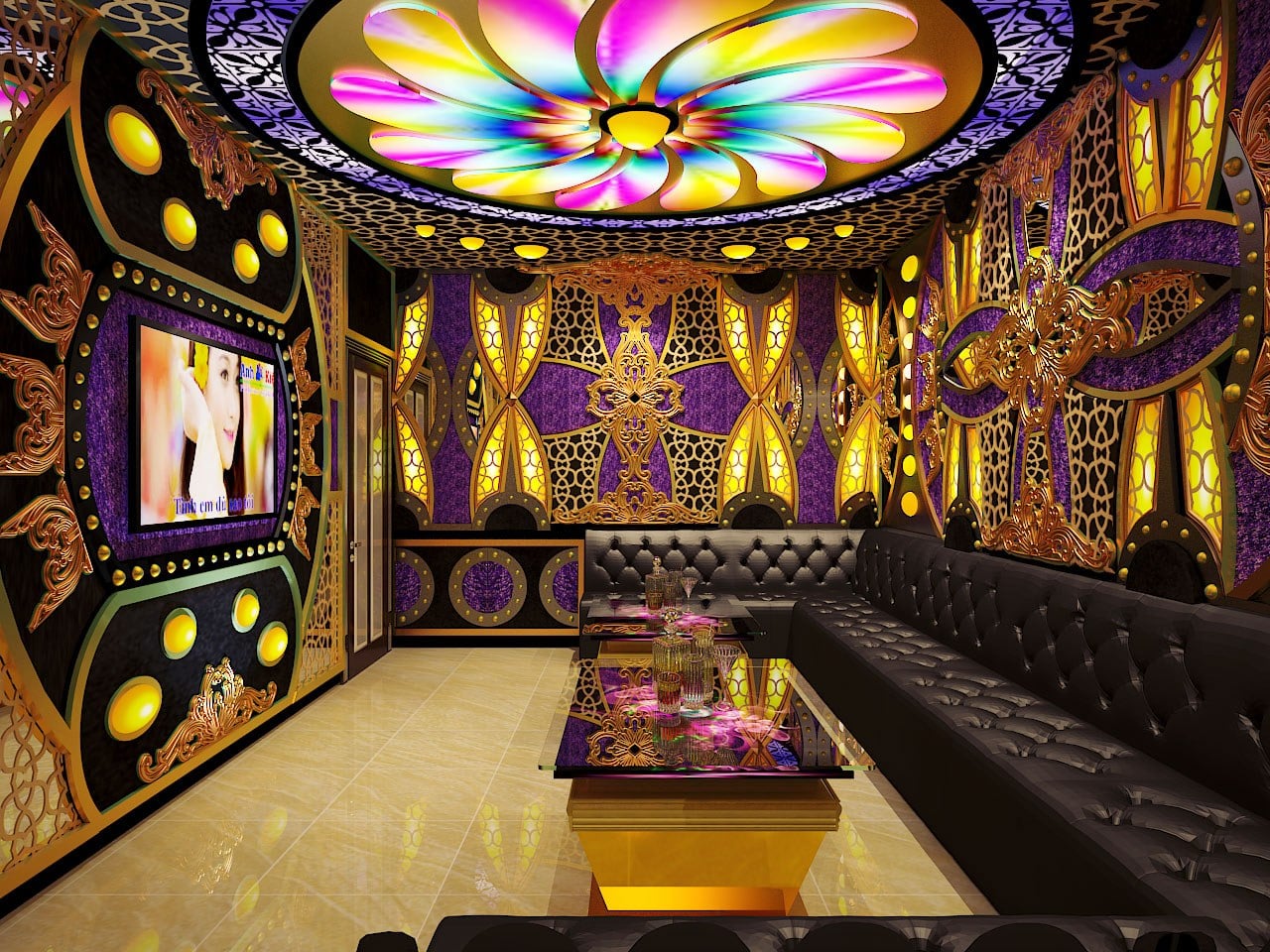 phòng karaoke đẹp cách âm trong thiết kế thi công nội thất karaoke Huế