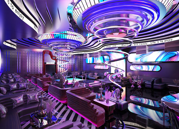 Thiết kế 3D quán bar Huế Oha Decor