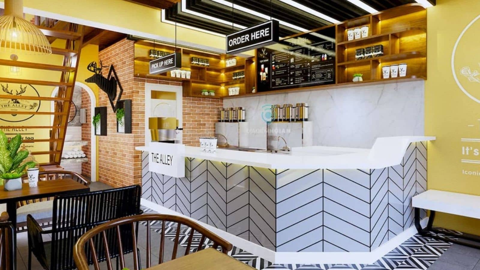 Thiết kế và thi công quán trà sữa Đà Nẵng