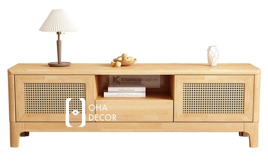 Kệ tivi gỗ tự nhiên thiết kế tối giản