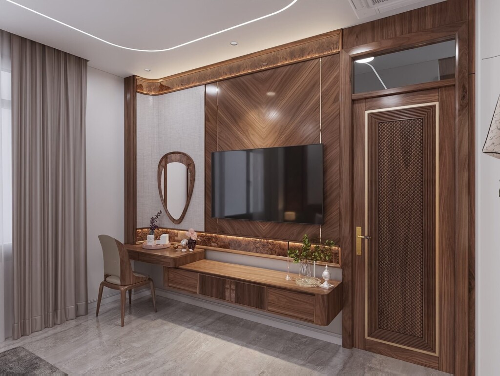 bàn trang điểm gỗ tự nhiên thiết kế hiện đại nổi bật tại Đà Nẵng