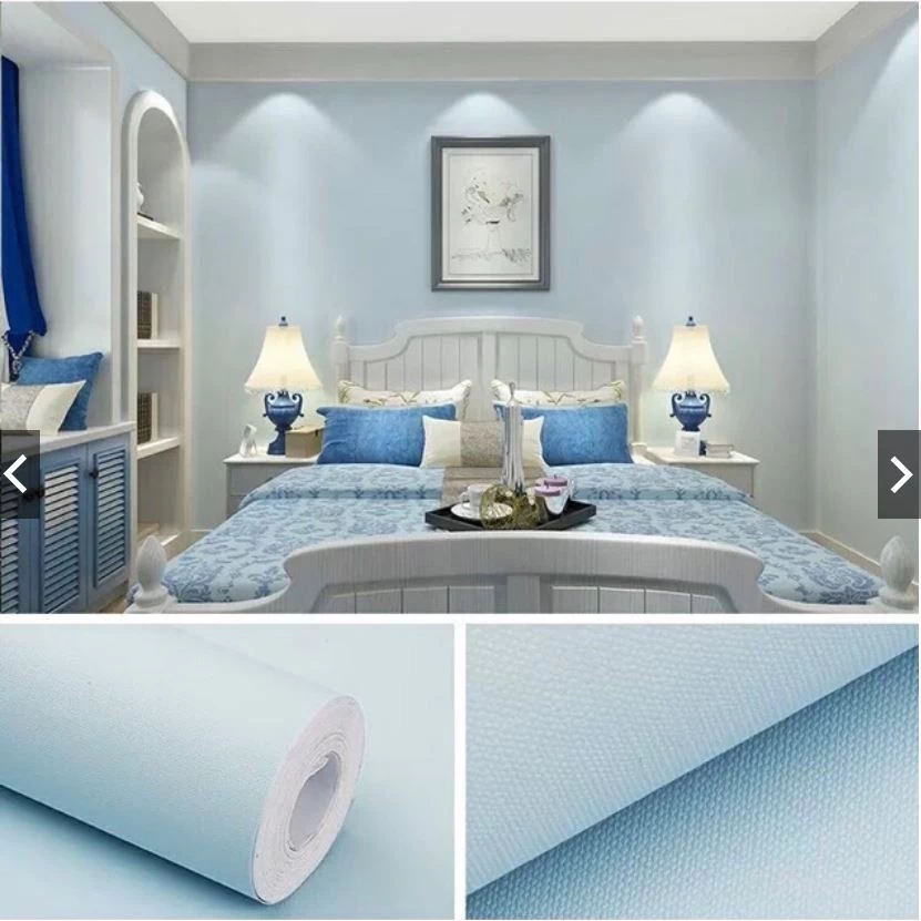 giấy dán tường phòng ngủ màu xanh Quy Nhơn