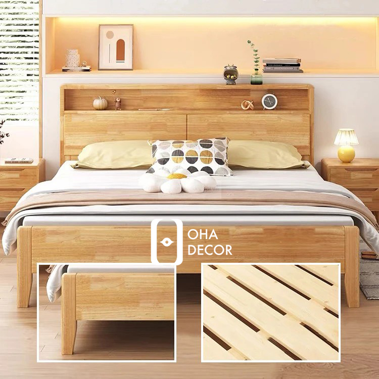 Giường gỗ Bắc Âu