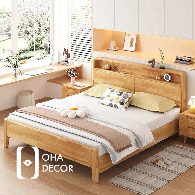 Giường gỗ Bắc Âu