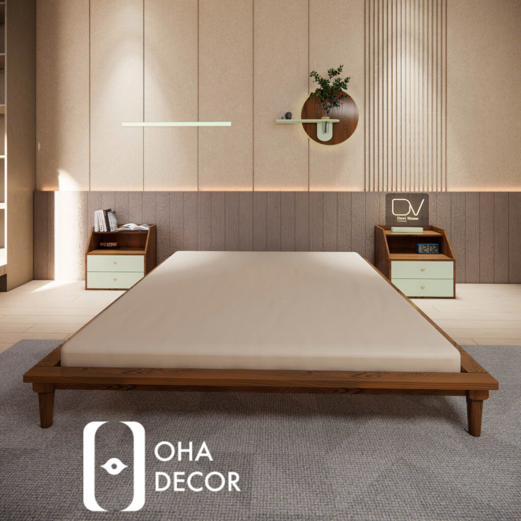 Top 10 Mẫu Giường Gỗ Hiện Đại Tối Giản Được Yêu Thích Nhất 2025 Tại Hà Nội 3 Giường gỗ hiện đại