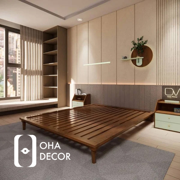 Giường gỗ kiểu Hàn