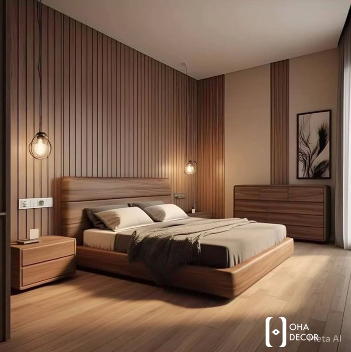 Giường gỗ tự nhiên phong cách tối giản tại Hà Nội