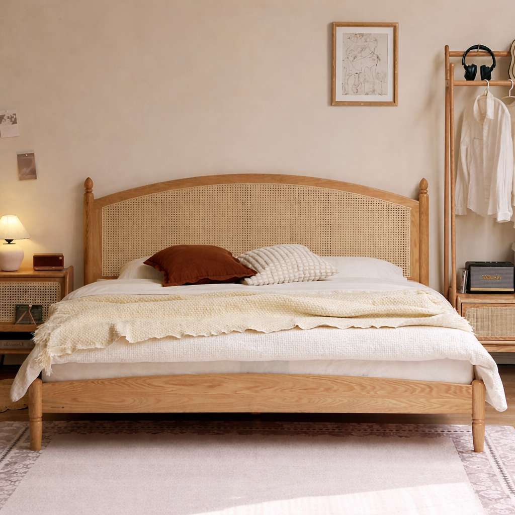 Giường ngủ gỗ tự nhiên phong cách hàn quốc Hà Nội