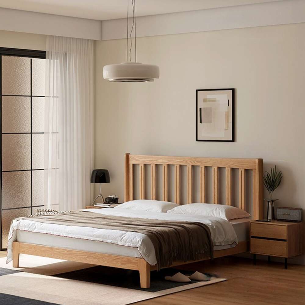 Giường ngủ gỗ tự nhiên phong cách hàn quốc tại Hà Nội - xu hướng nội thất 2026 2 Giường ngủ gỗ tự nhiên phong cách hàn quốc Hà Nội
