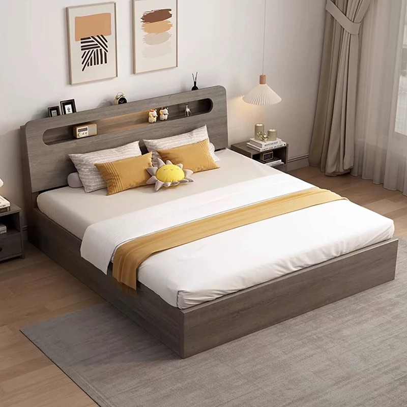 giường gỗ tự nhiên bệt kiểu Hàn có đầu gường Huế