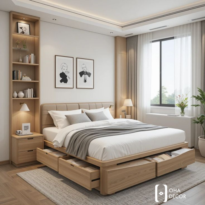 Giường Ngủ Gỗ Tự Nhiên Phong Cách Hàn Quảng Bình Nhiên Phong Cách Hàn Quảng Bình