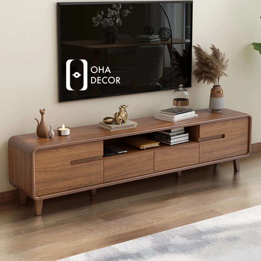 Kệ tivi gỗ tự nhiên thiết kế tối giản