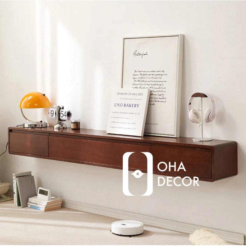 Kệ tivi gỗ treo tường