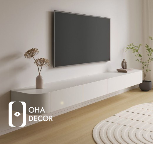 Kệ tivi gỗ treo tường