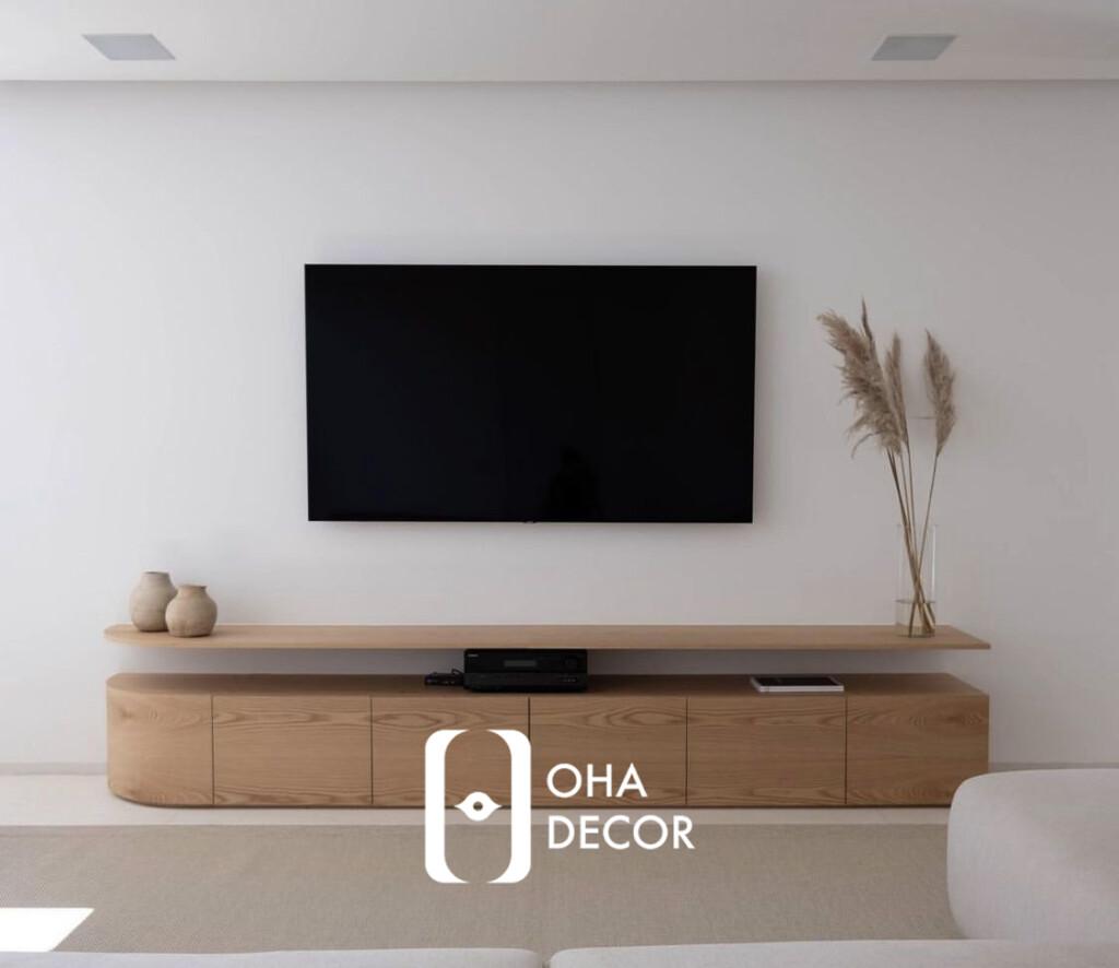Kệ tivi gỗ treo tường