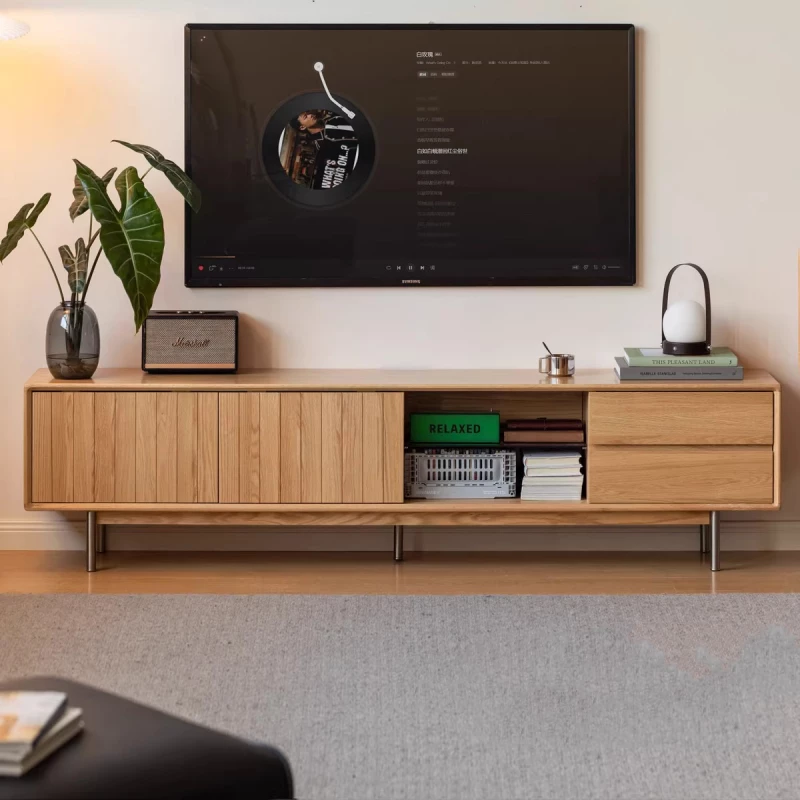 Kệ tivi gỗ tự nhiên sàn thiết kế hiện đại