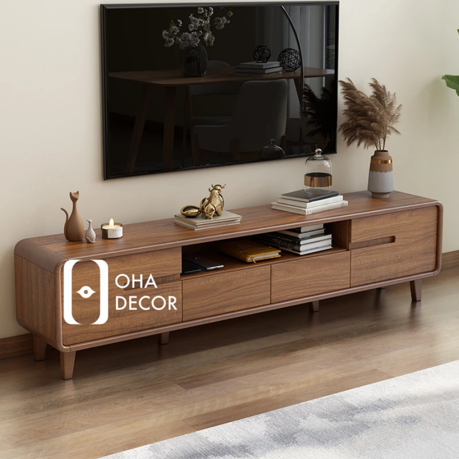Kệ tivi gỗ tự nhiên thiết kế thanh lịch HCM