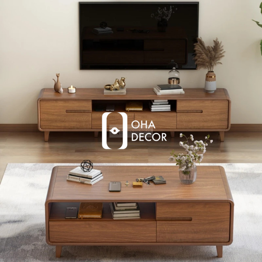 Kệ tivi gỗ tự nhiên thiết kế thanh lịch HCM