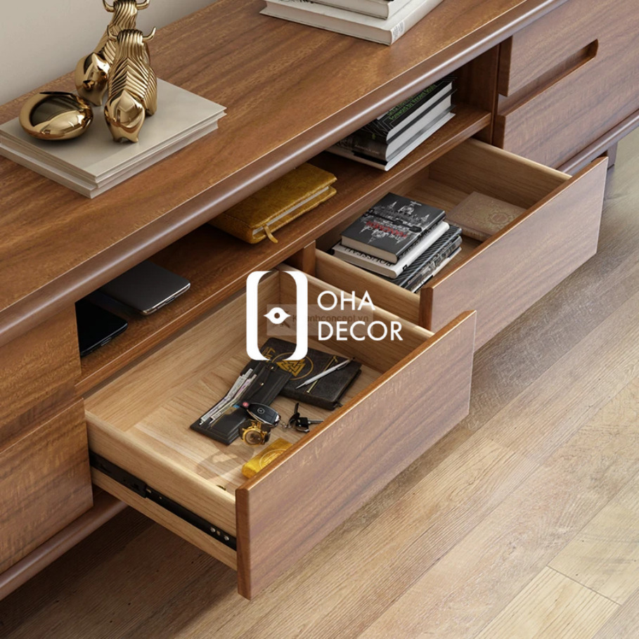 Kệ tivi gỗ tự nhiên thiết kế thanh lịch HCM