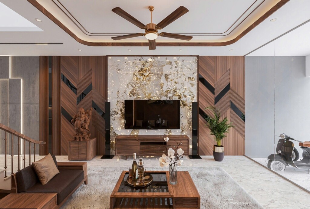 Kệ tivi sàn gỗ tự nhiên thiết kế ngăn kéo Đà Nẵng