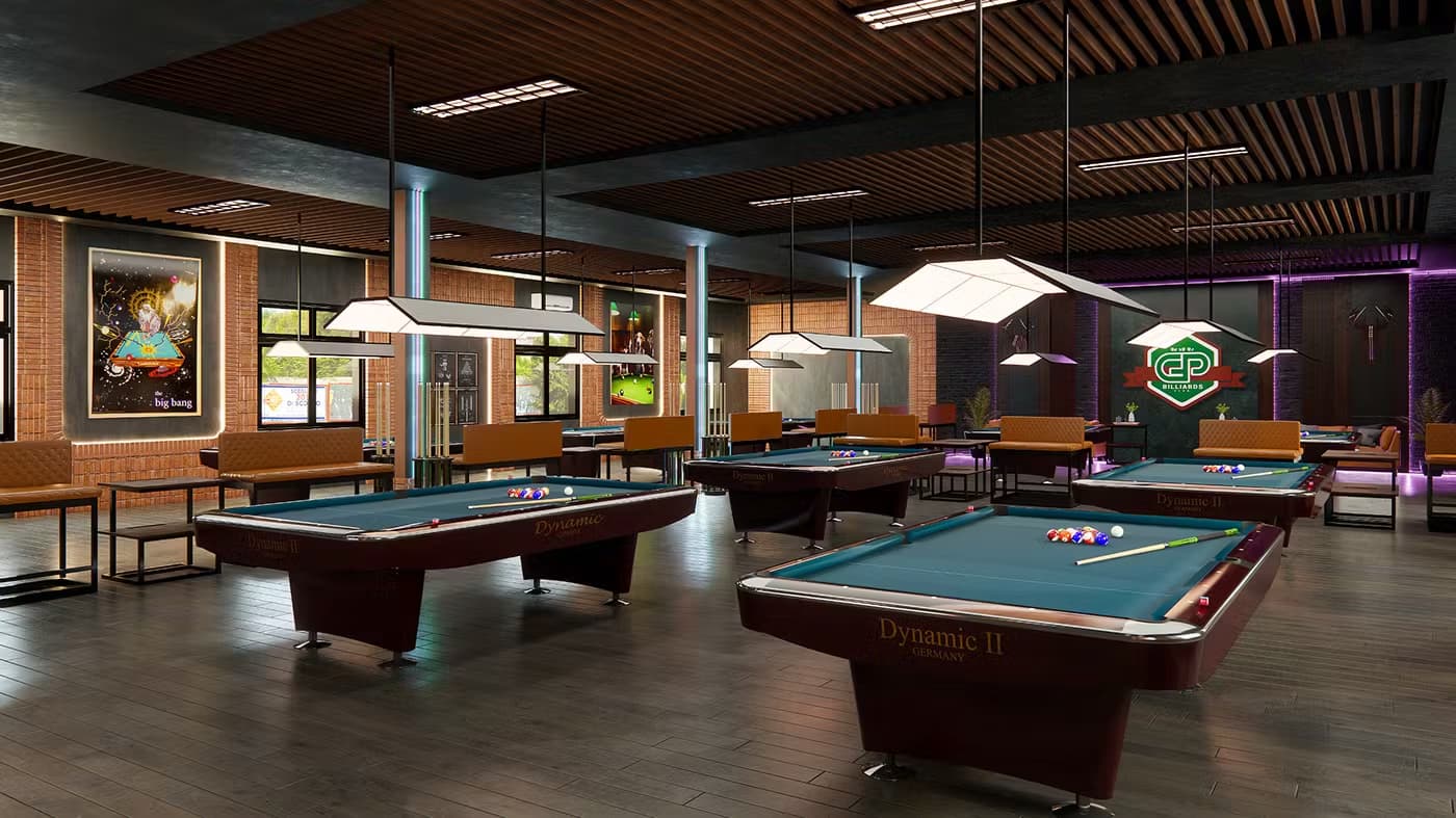 Thi công thiết kế quán bida Huế | Không Gian Ấn Tượng Kinh Doanh Hiệu Quả 2 thi công thiết kế quán bida Huế