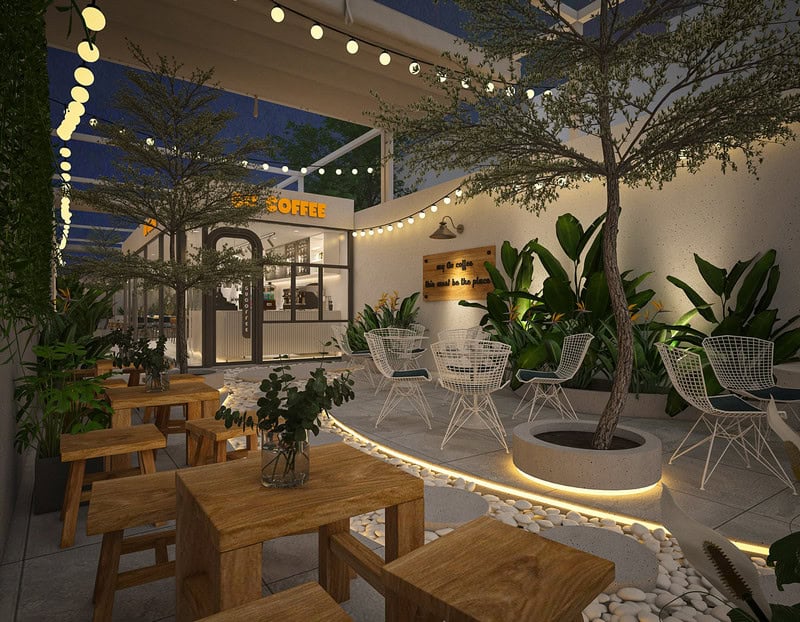 Thi công thiết kế quán coffee vườn ở Huế