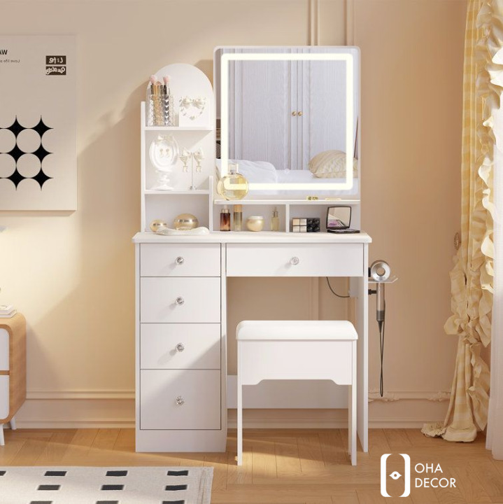 Thiết Kế Bàn Trang Điểm Gỗ Tự Nhiên Quảng Ngãi