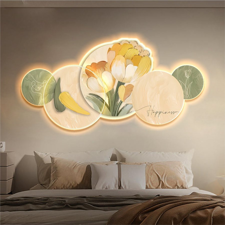 tranh mica hoa 3d led decor spa Huế