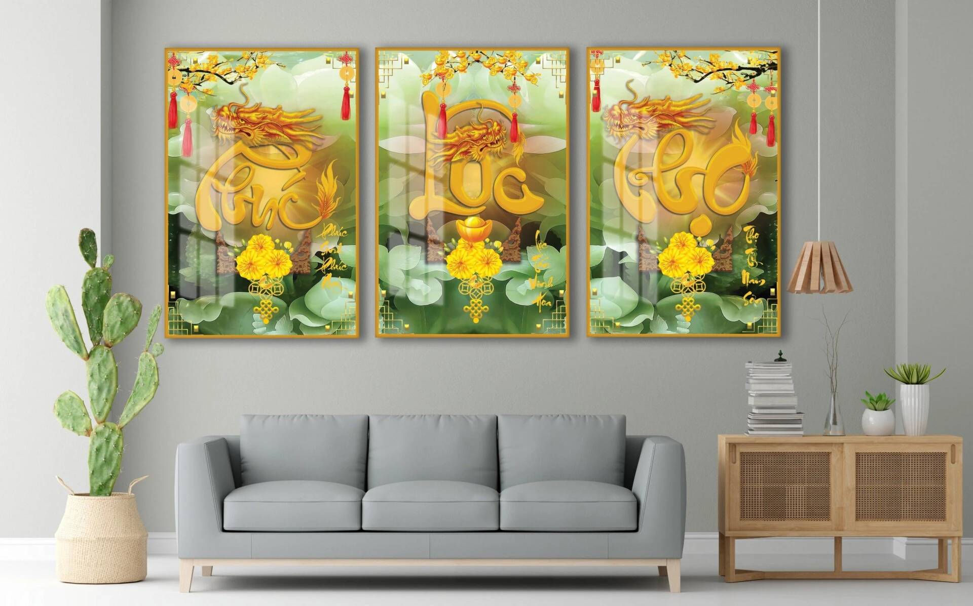 Tranh Phúc Lộc Thọ Tráng Gương ở Nghệ An