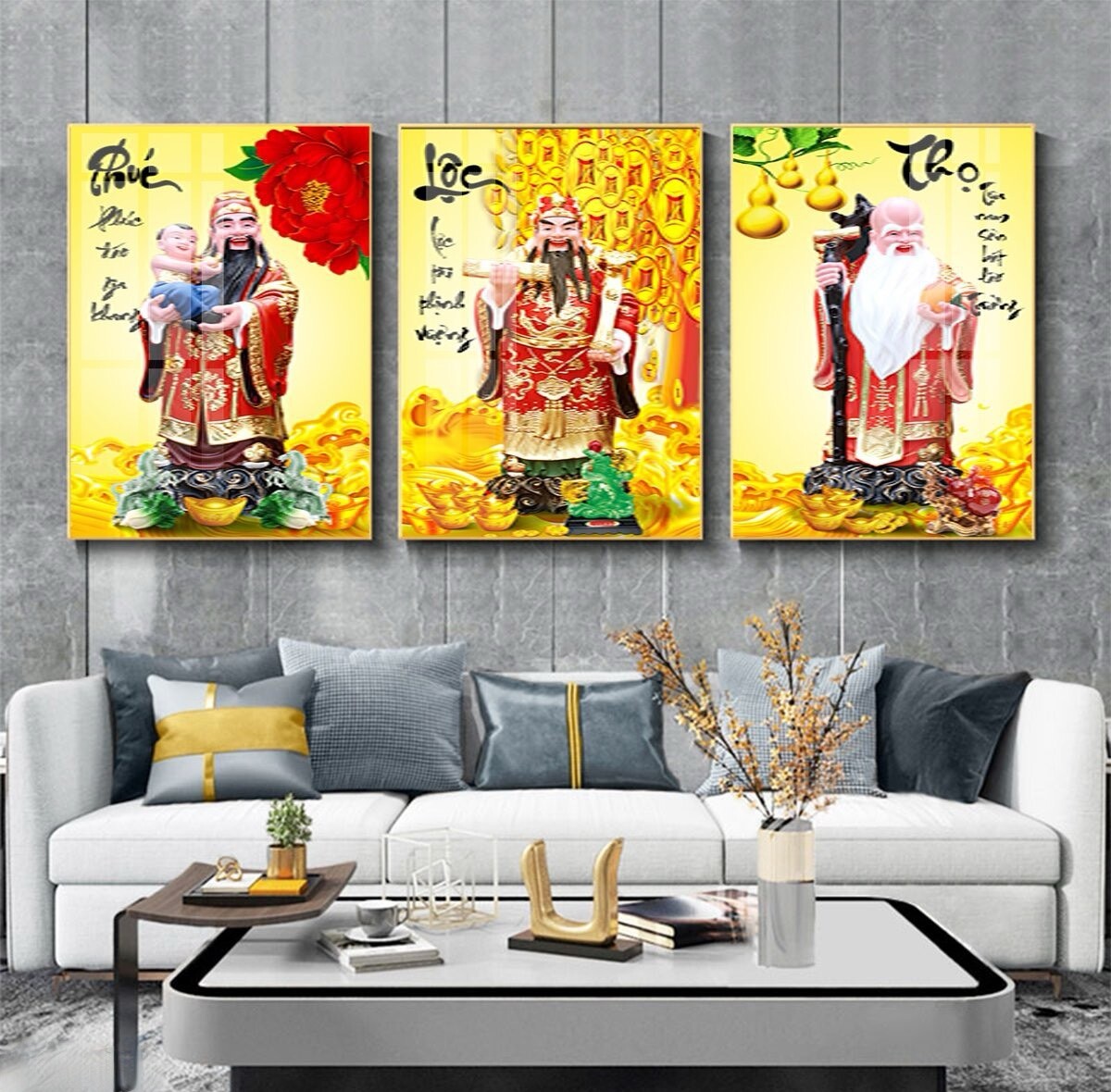 Tranh Phúc Lộc Thọ Tráng Gương ở Nghệ An