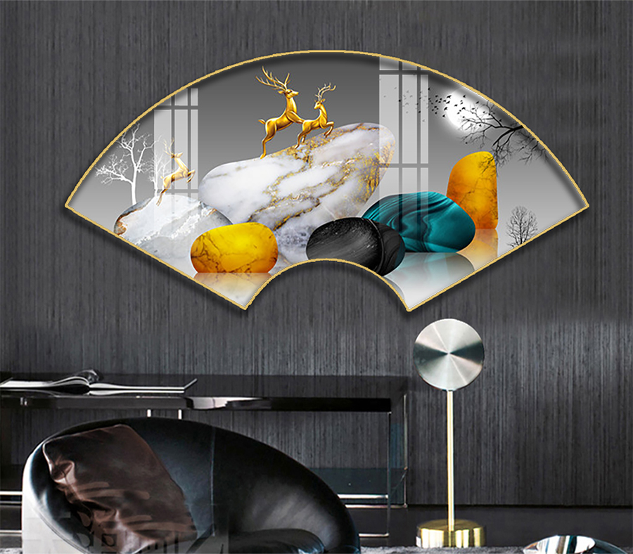 Tranh quạt trang trí Spa