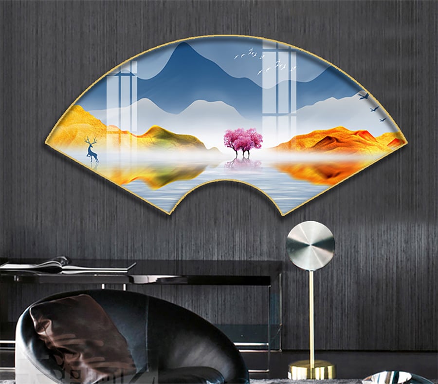 Tranh quạt trang trí Spa