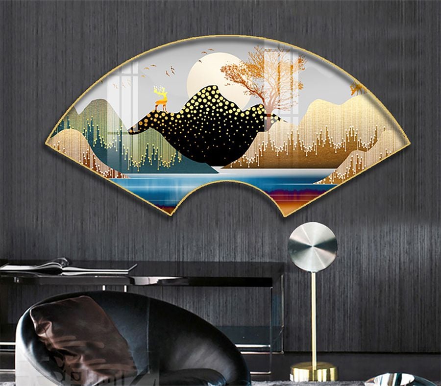 Tranh quạt trang trí Spa